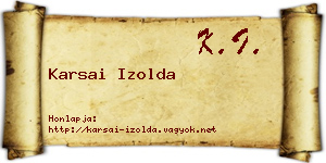 Karsai Izolda névjegykártya